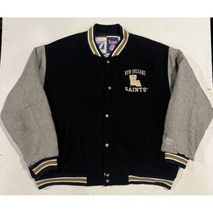 Vintage 90s New Orleans Saints Wool Jacket XL Logo 7 NFL Football Script Varsity